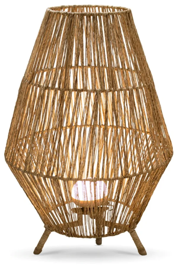 New Garden Sisine - lampadaire avec source lumineuse rechargeable et télécommande - 9W LED dimmable inclus - Ø48 x 72 cm - IP54 - marron
