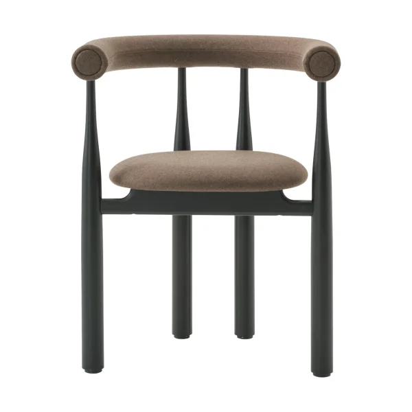 New Works Fauteuil Bukowski tapissé Black, Wooly Plus 1007