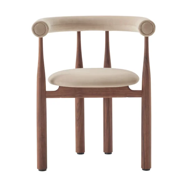 New Works Fauteuil Bukowski tapissé Walnut, Megan 26 Beige