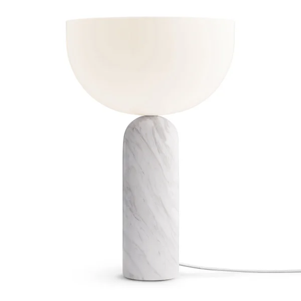 New Works Lampe de table Kizu large White marble