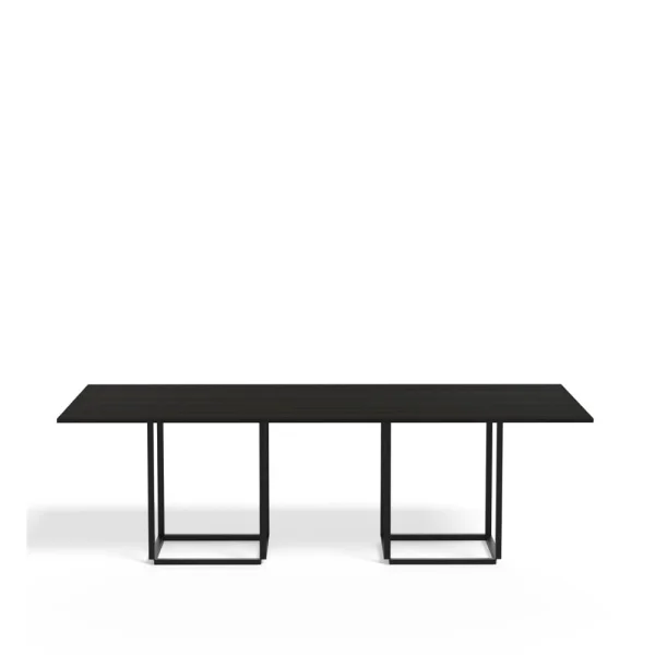 New Works Table à manger rectangulaire Florence black ash, structure noire