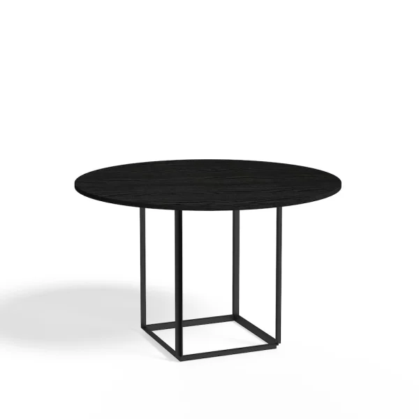 New Works Table à manger ronde Florence Black ash-ø 120 cm-structure noire