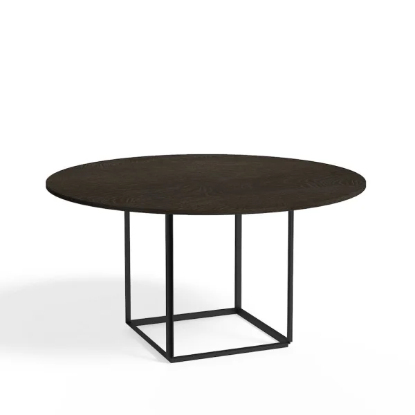 New Works Table à manger ronde Florence smoked oak, ø 145 cm, structure noire