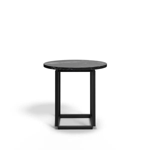 New Works Table d'appoint Florence black marquina marble, ø 50 cm, structure noire