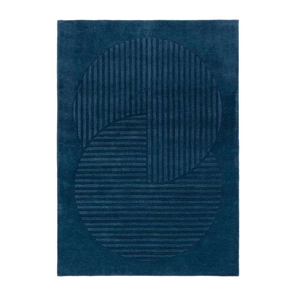 NJRD Tapis en laine Levels circles bleu 170x240 cm