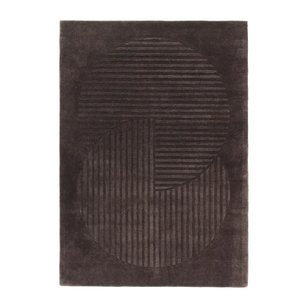 NJRD Tapis en laine Levels circles marron 170x240 cm