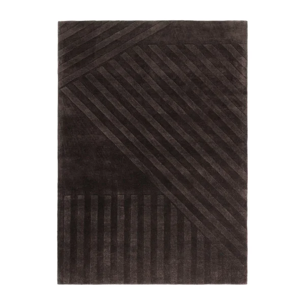 NJRD Tapis en laine Levels stripes marron 170x240 cm