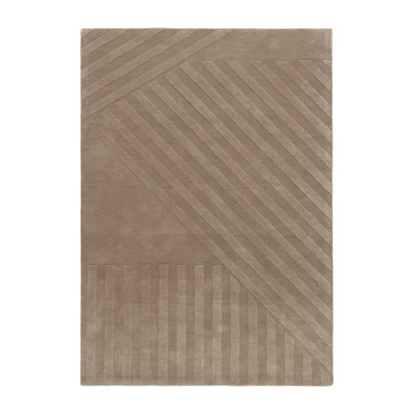 NJRD Tapis en laine Levels stripes taupe 170x240 cm
