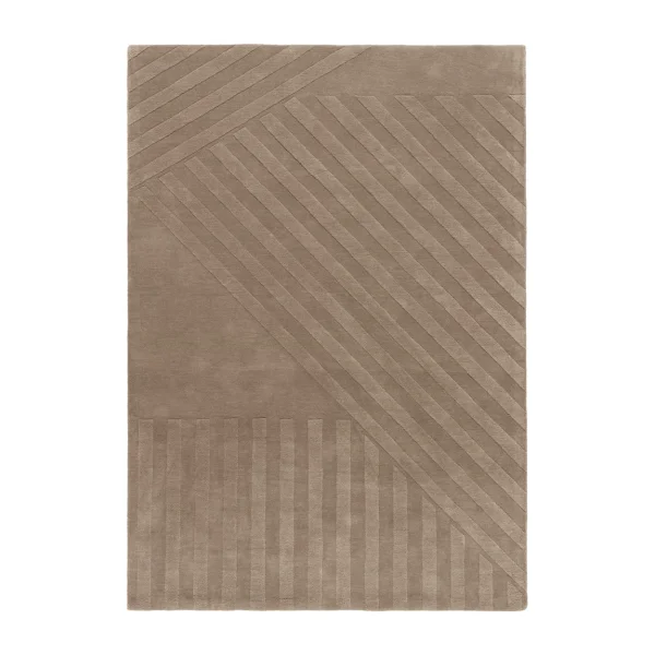 NJRD Tapis en laine Levels stripes taupe 200x300 cm