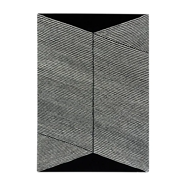 NJRD Tapis en laine Rectangles noir 170x240 cm