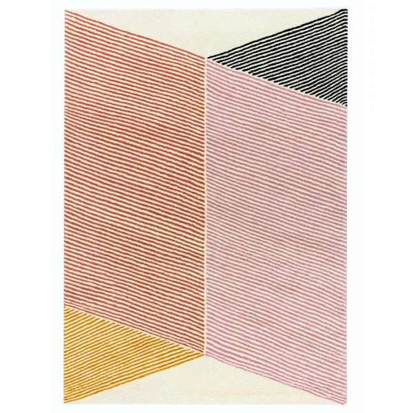 NJRD Tapis en laine Rectangles Rose 200x300 cm