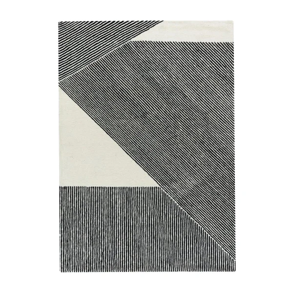 NJRD Tapis en laine Stripes blanc nature 170x240 cm