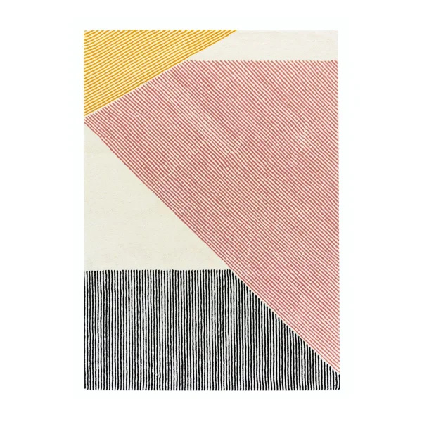 NJRD Tapis en laine Stripes Rose 170x240 cm