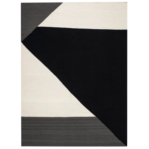 NJRD Tapis Kelim Stripes blocks noir 200x300 cm