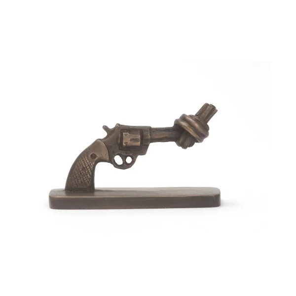 Non Violence Knotted Gun mini 7 cm Bronze mat