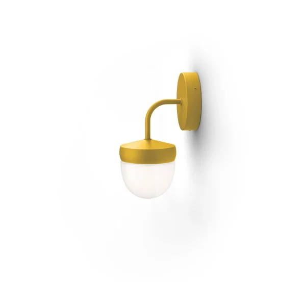 Noon Lampe murale Pan 10 cm verre givré Jaune d'or