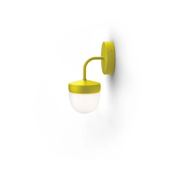 Noon Lampe murale Pan 10 cm verre givré Jaune