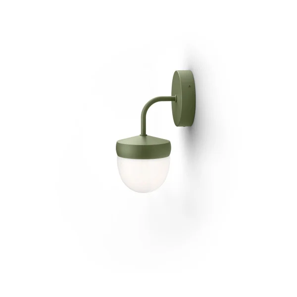 Noon Lampe murale Pan 10 cm verre givré Vert militaire