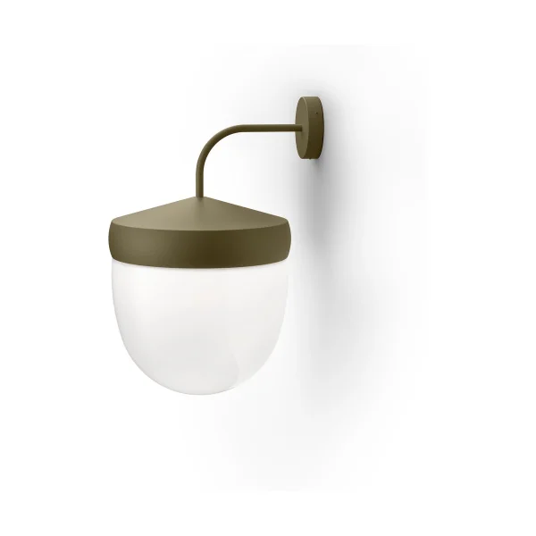 Noon Lampe murale Pan 30 cm verre givré Gris olive