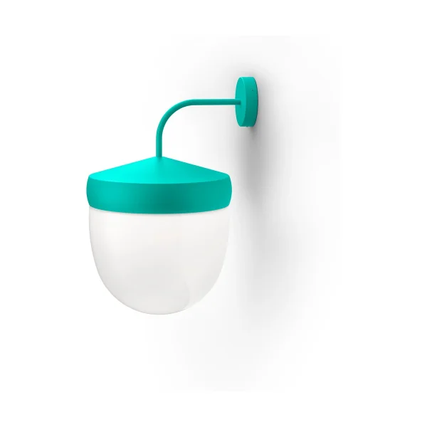 Noon Lampe murale Pan 30 cm verre givré Turquoise