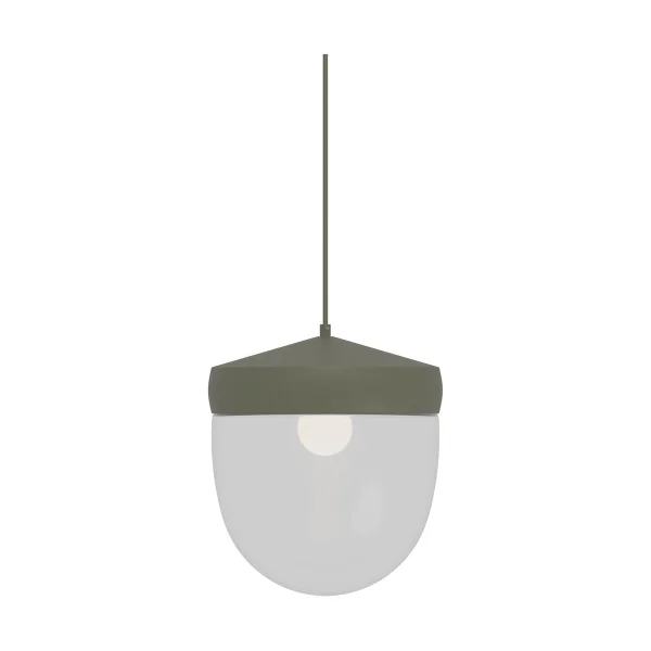 Noon Suspension Pan 30 cm verre transparent Gris olive-gris foncé