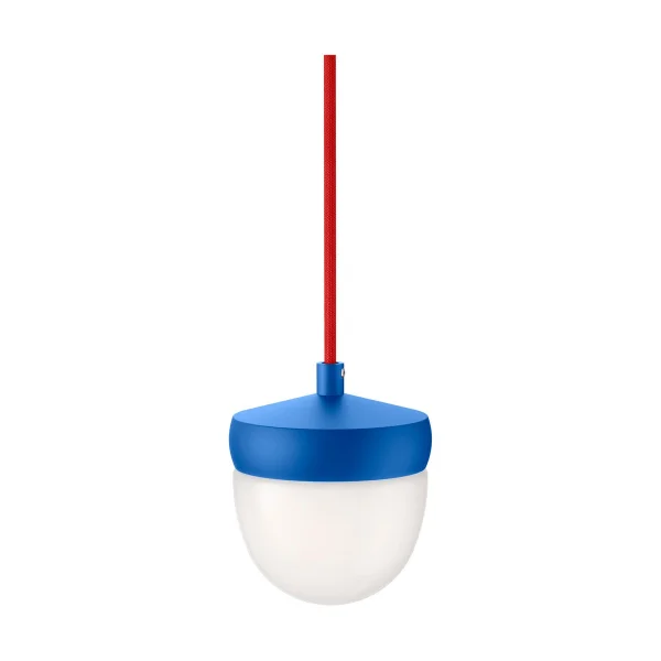 Noon Suspension Pan verre givré 10 cm Bleu clair-rouge