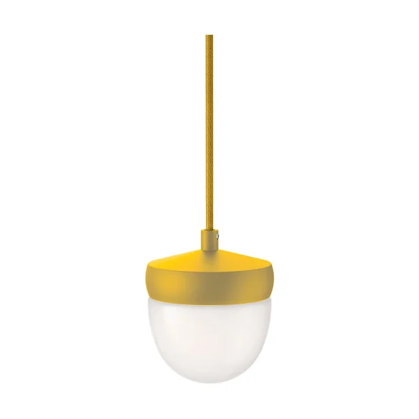 Noon Suspension Pan verre givré 10 cm Jaune d'or-jaune soufre