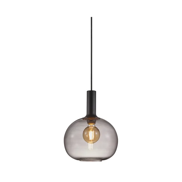 Nordlux Alton - lampe suspendue - Ø 25 x 333 cm - noir et verre fumé