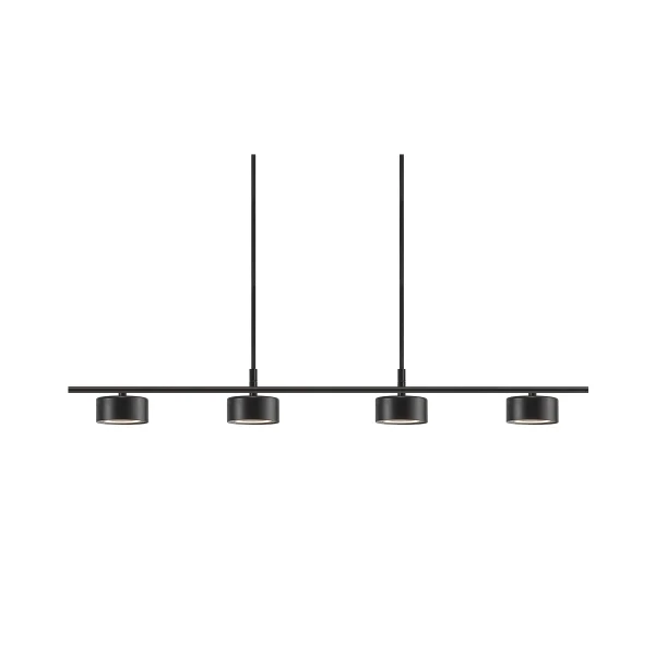 Nordlux Clyde - lampe suspendue - 115 x 8,5 x 209,3 cm - gradateur à 3 niveaux - 4 x 5W LED inclus - noir