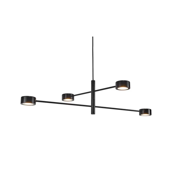 Nordlux Clyde - lampe suspendue - 89,6 x 8,5 x 222,3 cm - gradateur à 3 niveaux - 4 x 5W LED inclus - noir