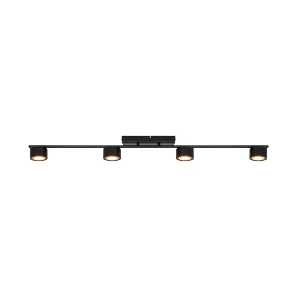 Nordlux Clyde - plafonnier - 115 x 8,5 x 10 cm - 3 niveaux de gradation - 4 x 5W LED inclus - noir