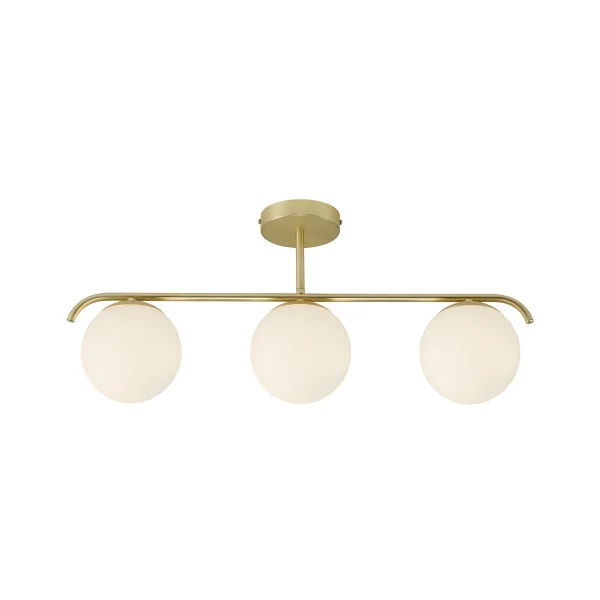 Nordlux Grant - plafonnier - 69,3 x 14,5 x 29,23 cm - laiton et blanc opale