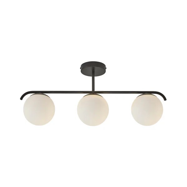 Nordlux Grant - plafonnier - 69,3 x 14,5 x 29,23 cm - noir et blanc opale