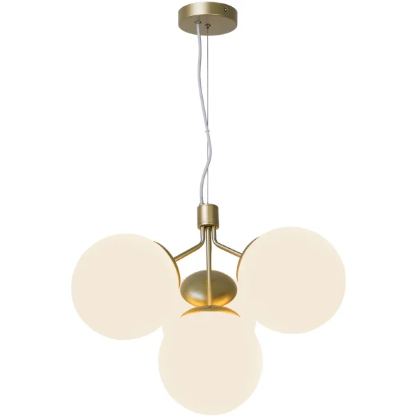 Nordlux Ivona - lampe suspendue - 54,2 x 54,2 x 244 cm - opale et laiton
