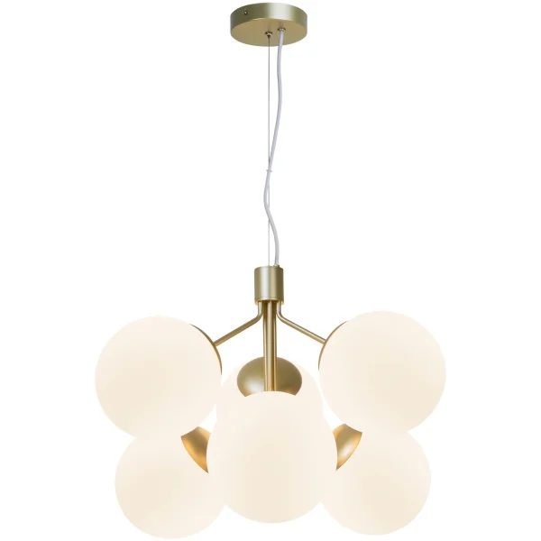 Nordlux Ivona - lampe suspendue - 62 x 62 x 247 cm - opale et laiton