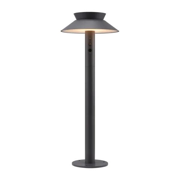 Nordlux Justina - poteau de jardin solaire avec détecteur de mouvement sur pointe - Ø 23 x 60 cm - 5W LED inclus - IP44 - anthracite