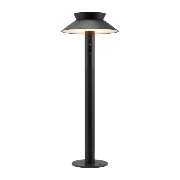 Nordlux Justina - poteau de jardin solaire avec détecteur de mouvement sur pointe - Ø 23 x 60 cm - 5W LED inclus - IP44 - noir