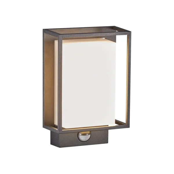 Nordlux Nestor - applique murale extérieure avec détecteur de mouvement - 14,7 x 22,1 cm - 8W LED inclus - IP44 - noir
