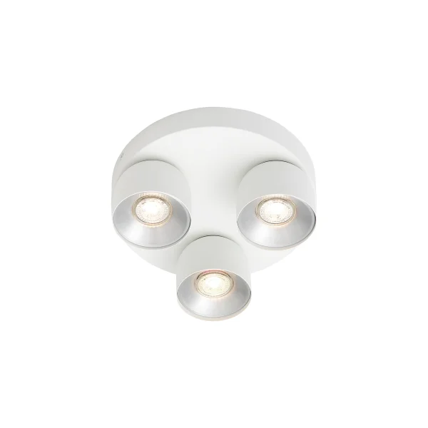 Nordlux Pichet - spot apparent - Ø 27 x 11,6 cm - blanc et argent