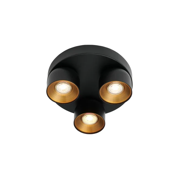 Nordlux Pichet - spot apparent - Ø 27 x 11,6 cm - noir et or