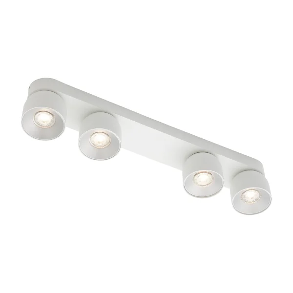 Nordlux Pitcher - spot en saillie - 65,9 x 10 x 11,6 cm - blanc et argent