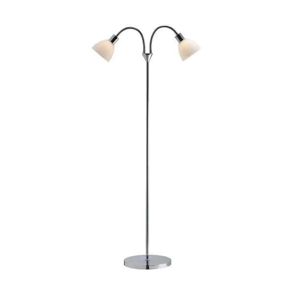 Nordlux Ray 12 - lampadaire - 155 cm - chrome et blanc opale