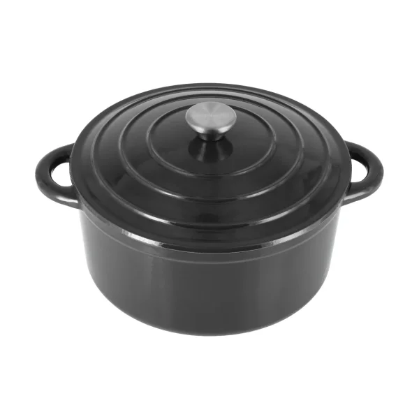 Nordwik Cocotte en fonte ronde Nordwik 5 l Noir-argenté