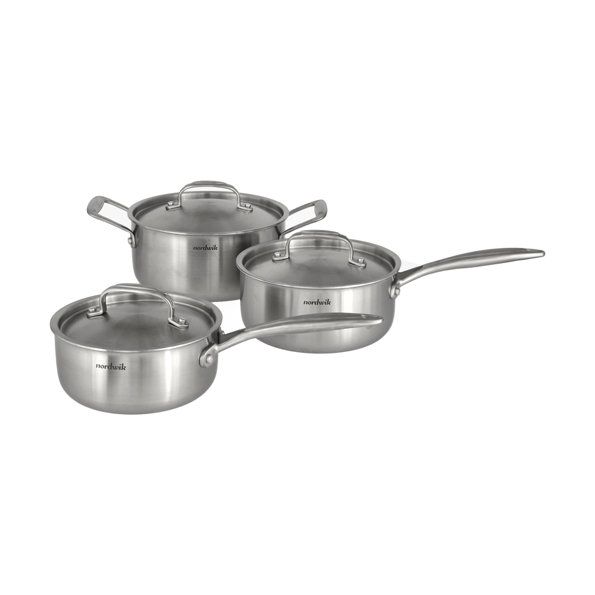 Nordwik Ensemble de casseroles Nordwik 3-plis 3 pièces 1,5 l, 2 l, 3 l