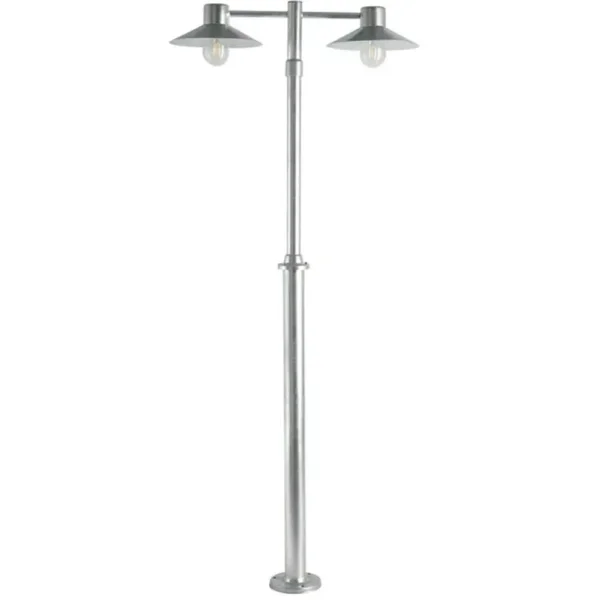 Norlys - Lund 2 Lampadaire de Parc pour Ancrage Béton Galvanisé