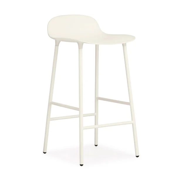 Normann Copenhagen Chaise de bar Form Chair pieds en métal blanc