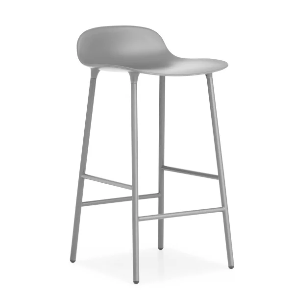 Normann Copenhagen Chaise de bar Form Chair pieds en métal gris