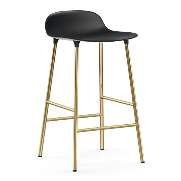 Normann Copenhagen Chaise de bar Form pieds en laiton Noir