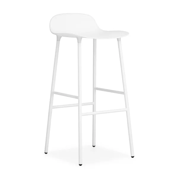 Normann Copenhagen Chaise de bar Form pieds en métal 75 cm blanc