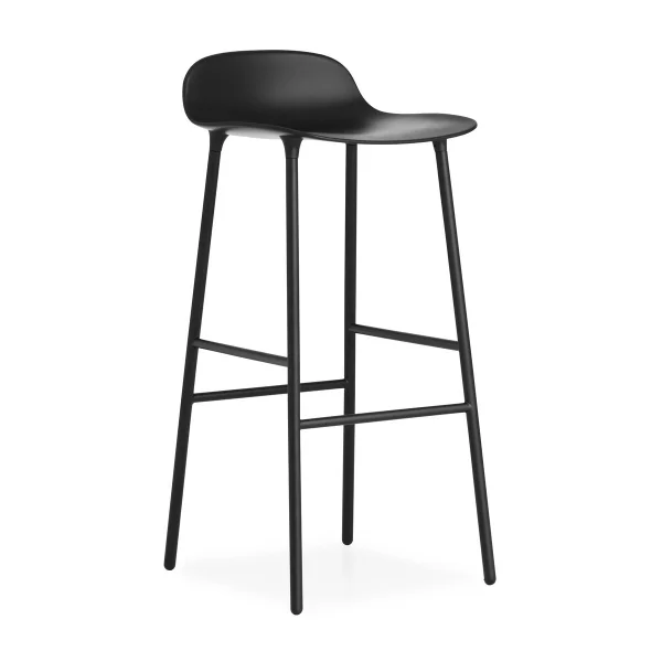 Normann Copenhagen Chaise de bar Form pieds en métal 75 cm noir